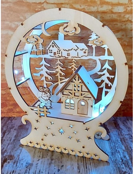 ESCENA NAVIDAD TRIDIMES. CON LUZ LED  REDONDA