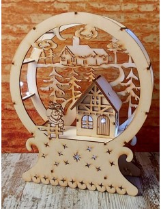 ESCENA NAVIDAD TRIDIMES. CON LUZ LED  REDONDA