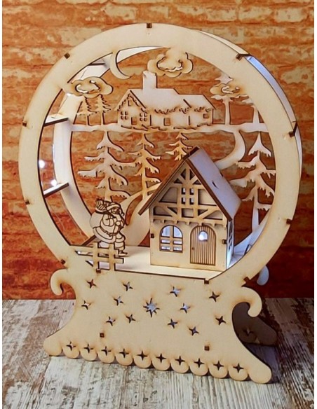 ESCENA NAVIDAD TRIDIMES. CON LUZ LED  REDONDA