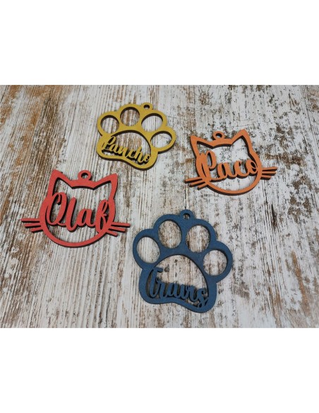 CARA GATO NOMBRE MDF  COLOR 5mm. 85 Ø