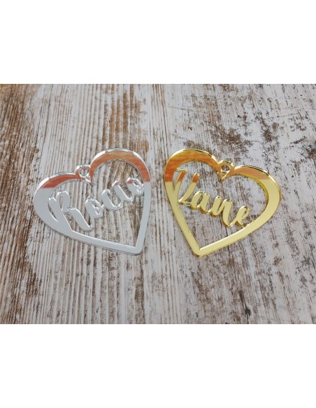 CORAZON NOMBRE METAC. ESPEJO 3 mm. 85 Ø