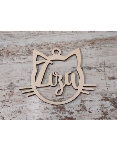 CARA GATO NOMBRE MDF  COLOR 5mm. 85 Ø