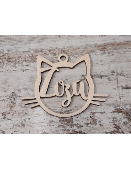 CARA GATO NOMBRE MDF  COLOR 5mm. 85 Ø